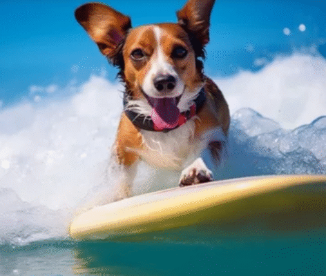 dog-surfer